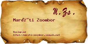 Maróti Zsombor névjegykártya
