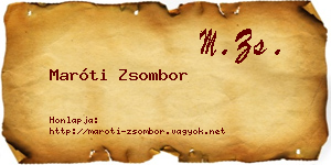 Maróti Zsombor névjegykártya
